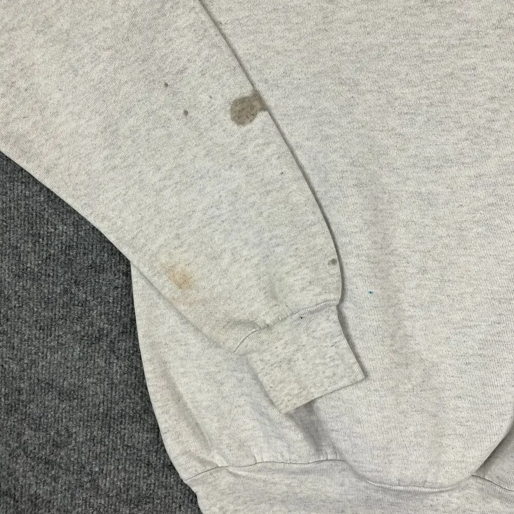 American Knitwear Sweatshirt Mens XL Gray DC Graphic Crewneck Paint Stains‎